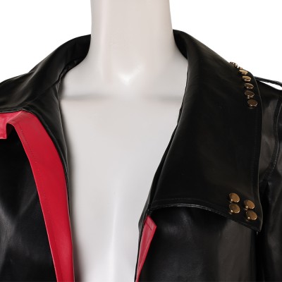 Arcane: League of Legends Vi Black Leather Jacket Cosplay Costume Halloween Carnival Outfit