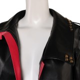 Arcane: League of Legends Vi Black Leather Jacket Cosplay Costume Halloween Carnival Outfit
