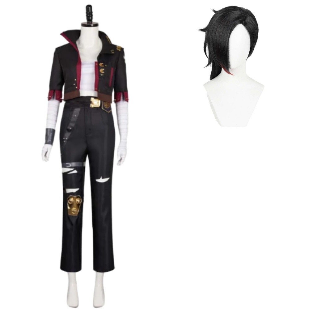 Arcane: League of Legends Season 2 Vi Black Jacket Fullset Cosplay Costume Halloween Carnival Outfit