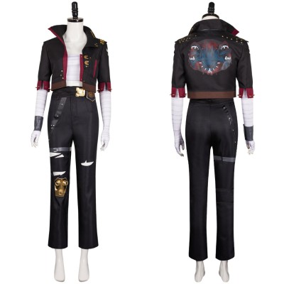 Arcane: League of Legends Season 2 Vi Black Jacket Fullset Cosplay Costume Halloween Carnival Outfit