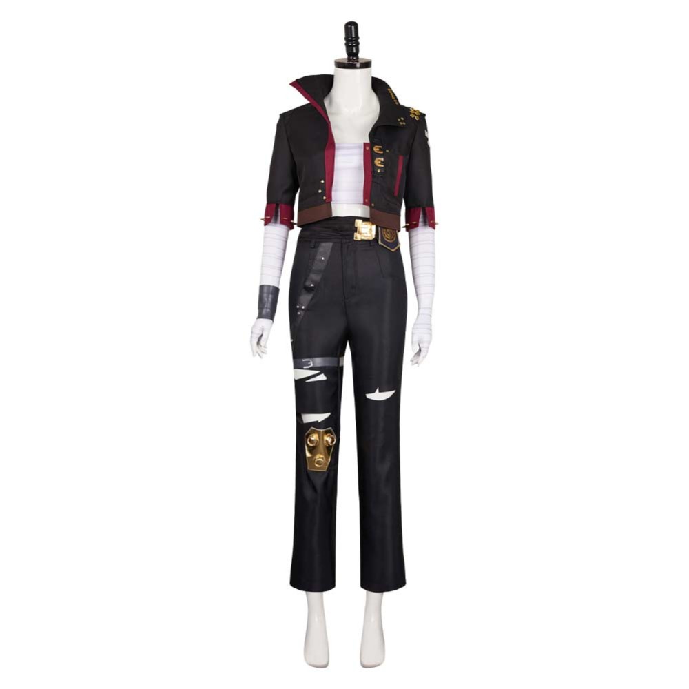 Arcane: League of Legends Season 2 Vi Black Jacket Fullset Cosplay Costume Halloween Carnival Outfit