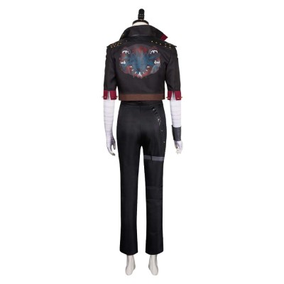 Arcane: League of Legends Season 2 Vi Black Jacket Fullset Cosplay Costume Halloween Carnival Outfit