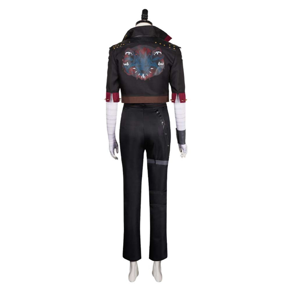Arcane: League of Legends Season 2 Vi Black Jacket Fullset Cosplay Costume Halloween Carnival Outfit