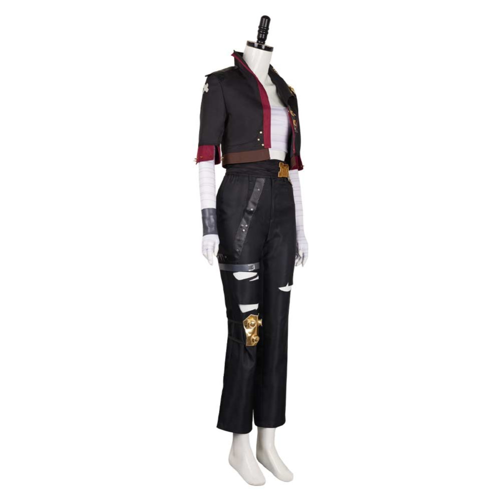 Arcane: League of Legends Season 2 Vi Black Jacket Fullset Cosplay Costume Halloween Carnival Outfit