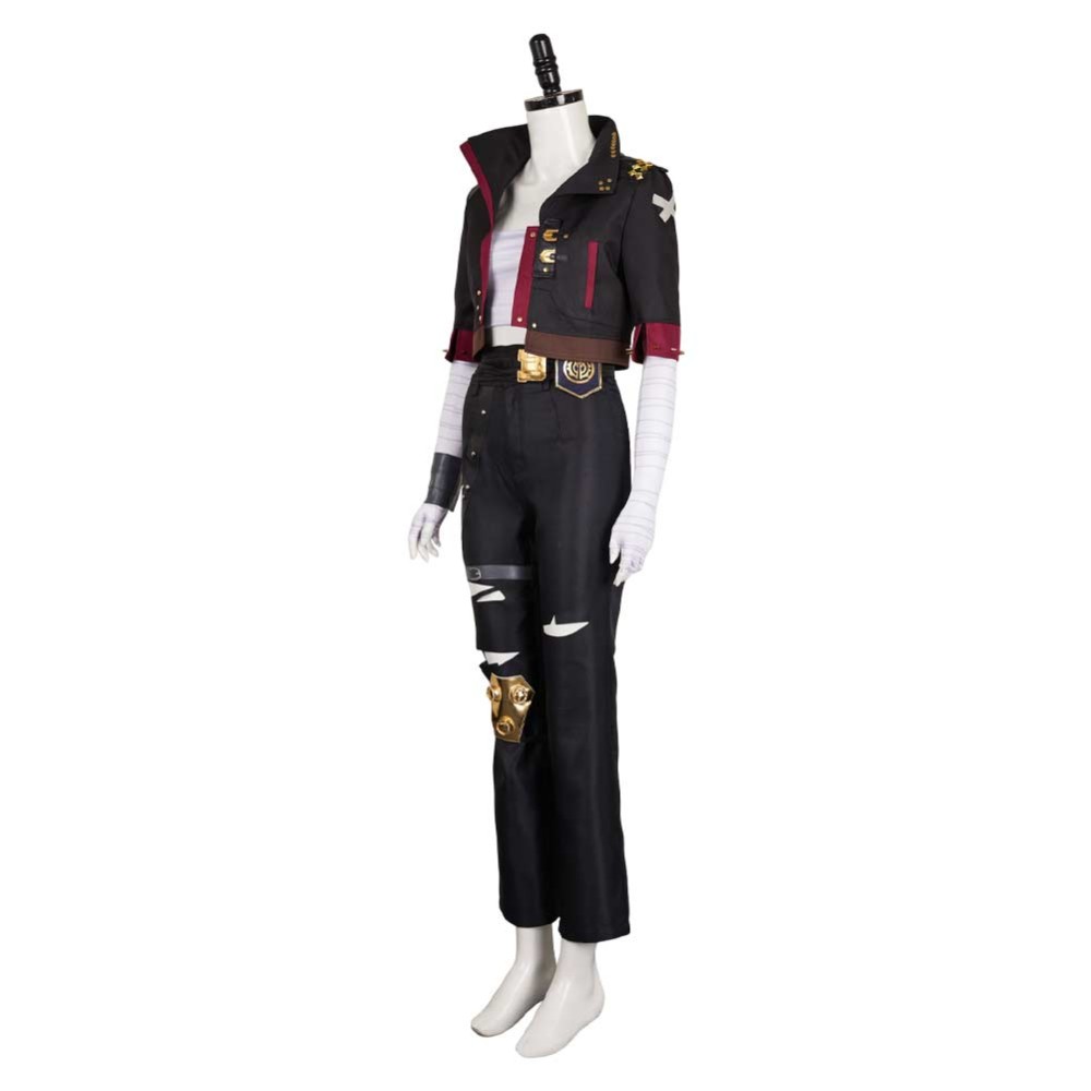 Arcane: League of Legends Season 2 Vi Black Jacket Fullset Cosplay Costume Halloween Carnival Outfit