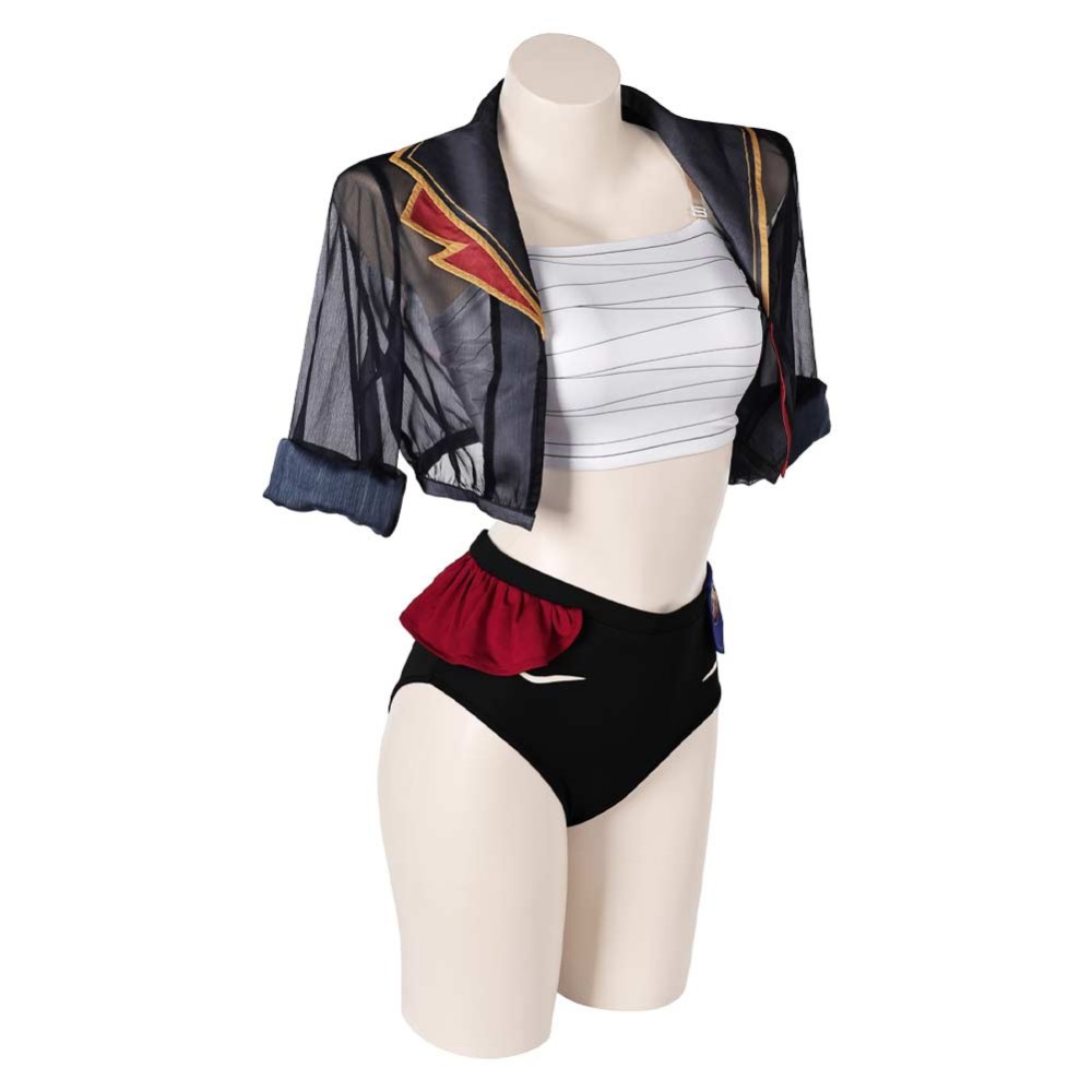 Arcane: League of Legends Season 2 Vi 2Pcs Swimsuit Cosplay Costume Halloween Carnival Outfit