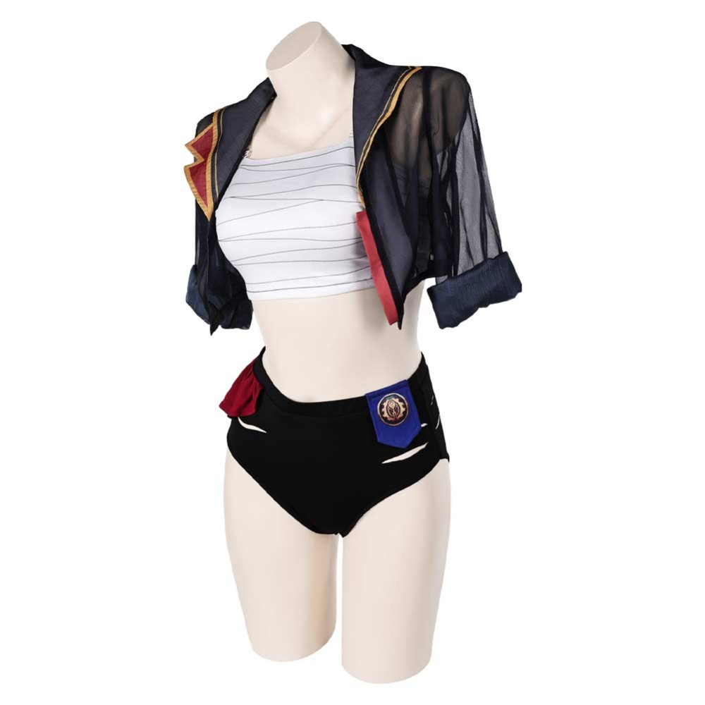 Arcane: League of Legends Season 2 Vi 2Pcs Swimsuit Cosplay Costume Halloween Carnival Outfit