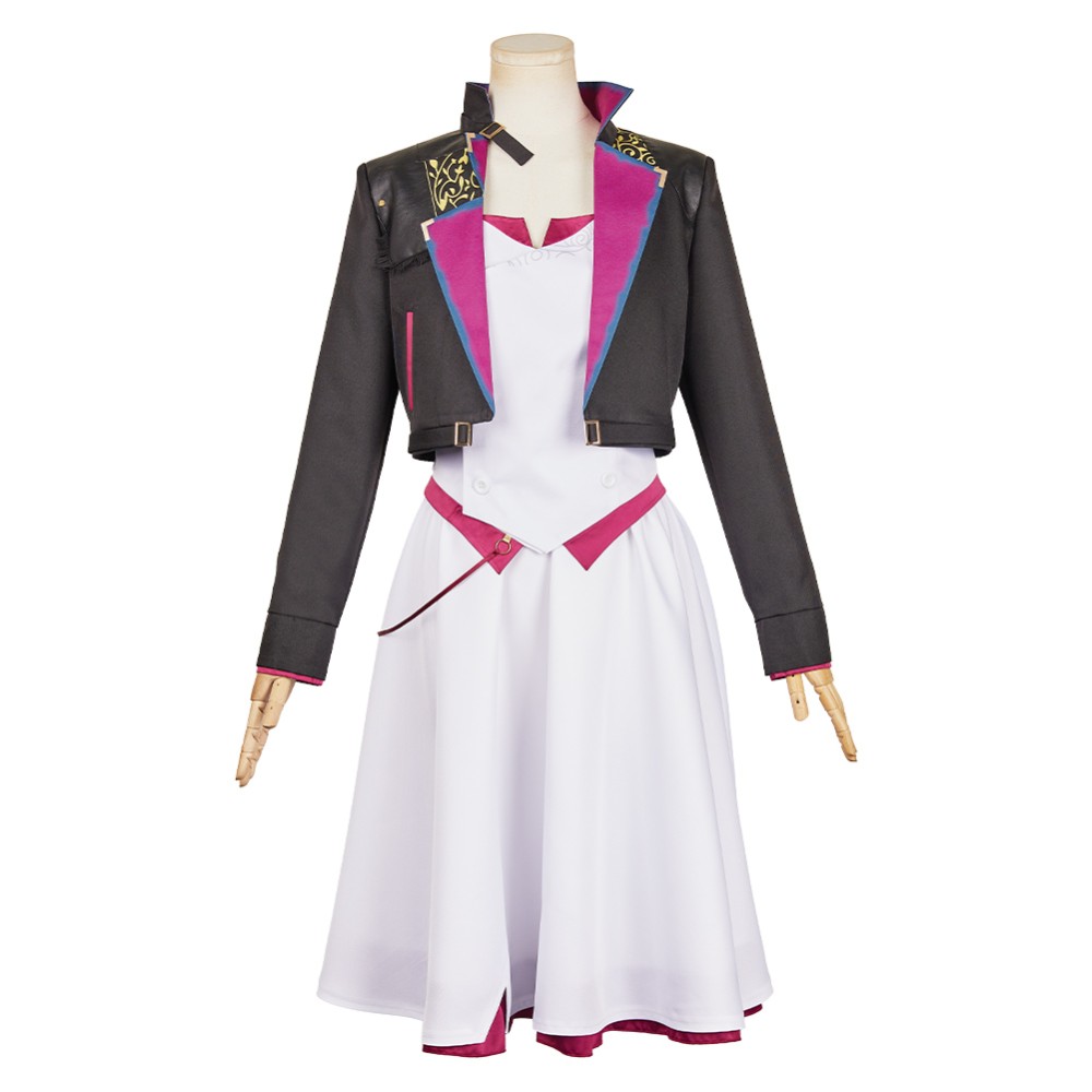 Arcane: League of Legends Season 2 Powder White Dress Cosplay Costume Halloween Carnival Outfit