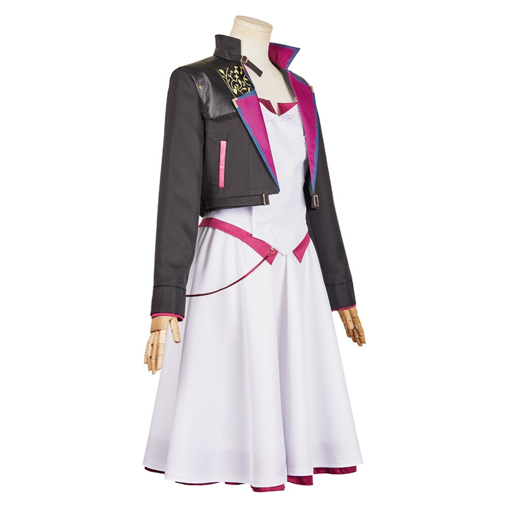 Arcane: League of Legends Season 2 Powder White Dress Cosplay Costume Halloween Carnival Outfit