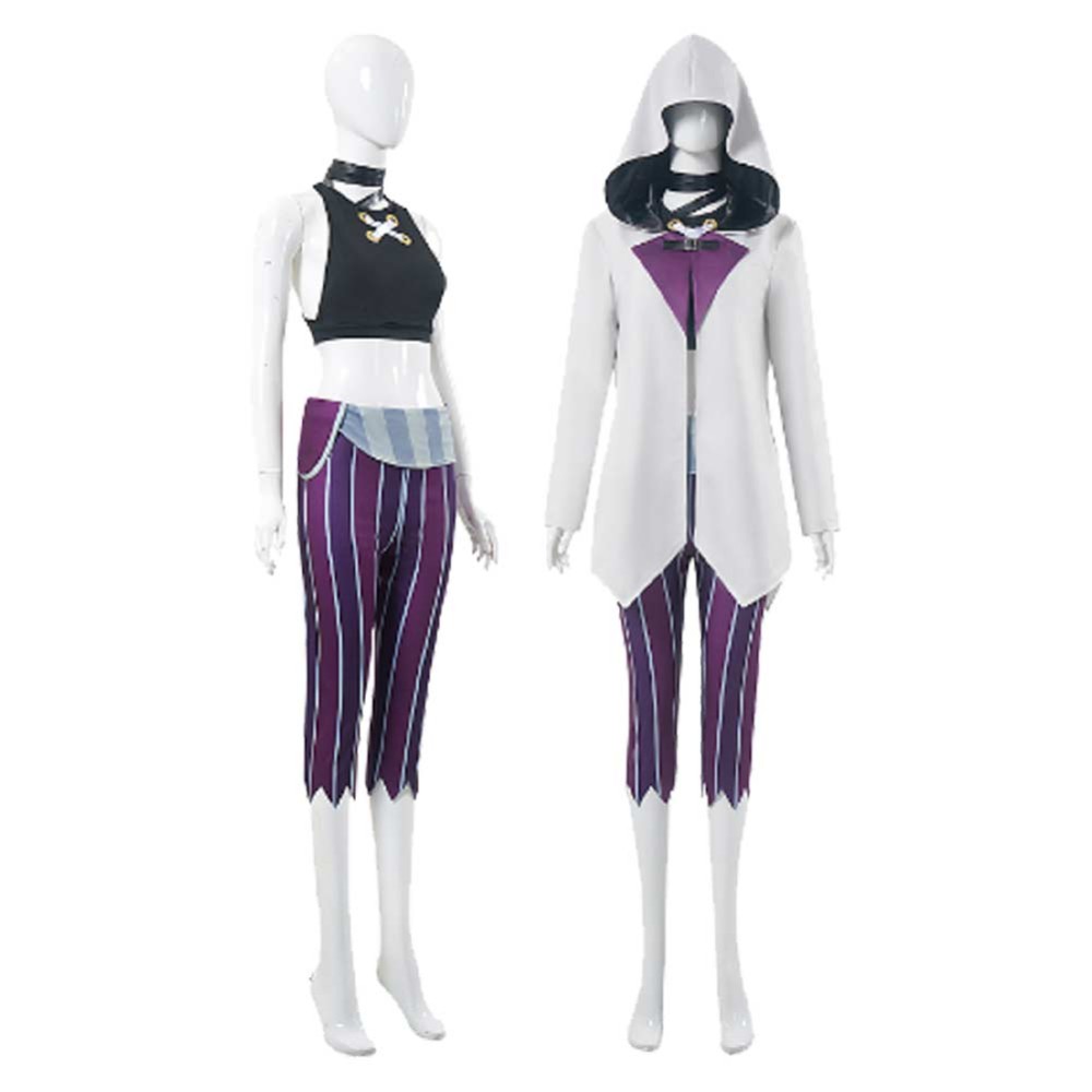 Arcane: League of Legends Season 2 Jinx White Cloak Set Party Cosplay Costume Halloween Carnival