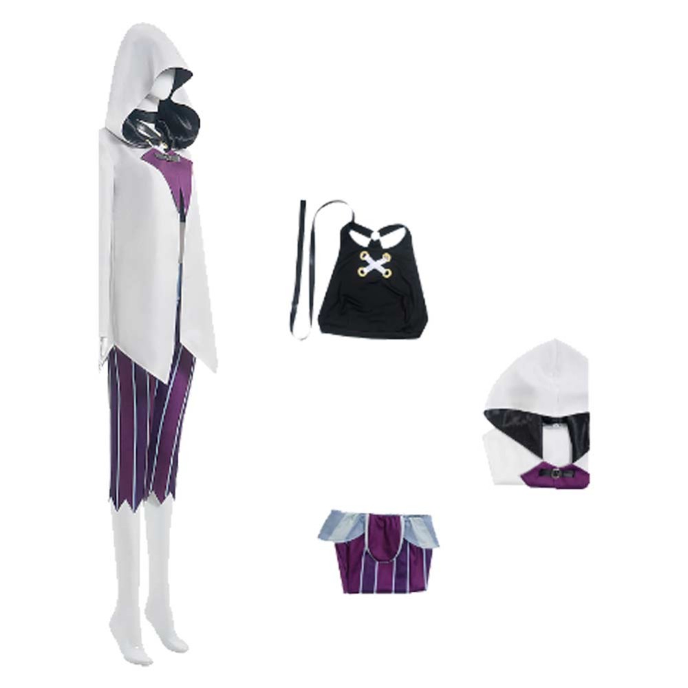 Arcane: League of Legends Season 2 Jinx White Cloak Set Party Cosplay Costume Halloween Carnival