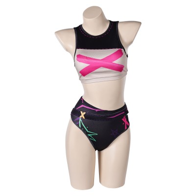 Arcane: League of Legends Season 2 Jinx 2Pcs Swimsuit Cosplay Costume Halloween Carnival Outfit