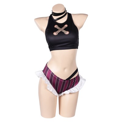 Arcane: League of Legends Jinx Swimsuit 2 Pcs Cosplay Costume Halloween Carnival Outfit