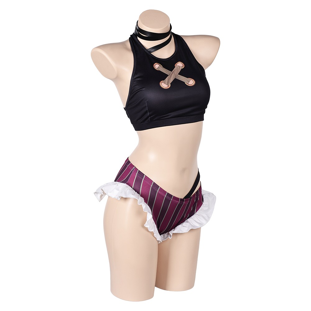 Arcane: League of Legends Jinx Swimsuit 2 Pcs Cosplay Costume Halloween Carnival Outfit