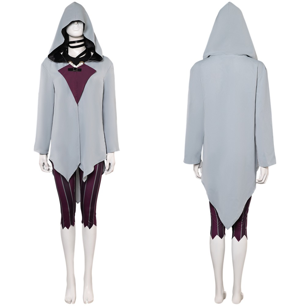 Arcane: League of Legends Jinx Grey Cloak Set Cosplay Costume Halloween Carnival Outfit