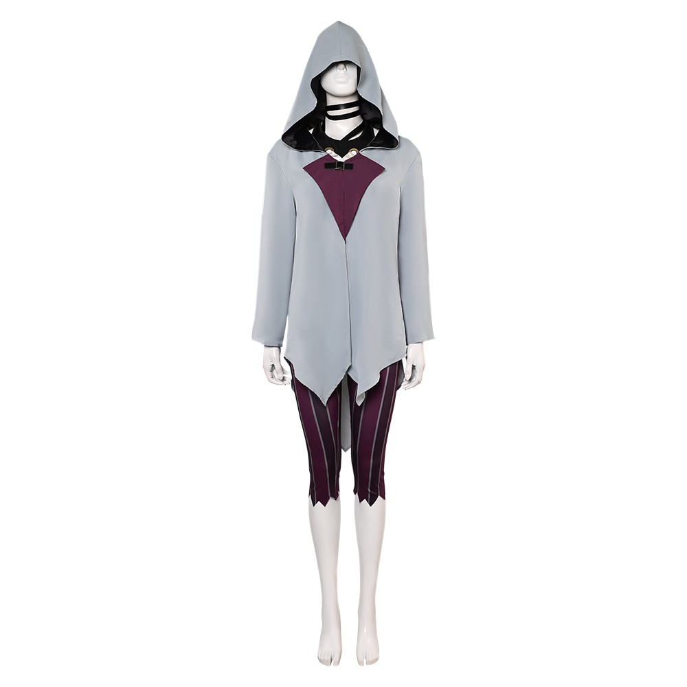 Arcane: League of Legends Jinx Grey Cloak Set Cosplay Costume Halloween Carnival Outfit