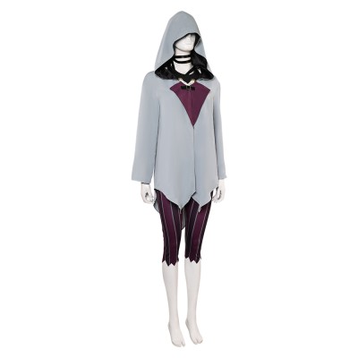 Arcane: League of Legends Jinx Grey Cloak Set Cosplay Costume Halloween Carnival Outfit