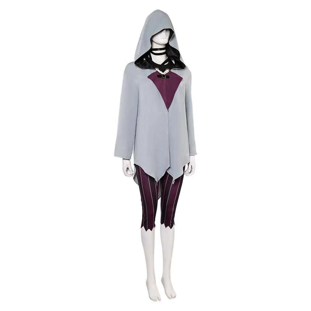 Arcane: League of Legends Jinx Grey Cloak Set Cosplay Costume Halloween Carnival Outfit