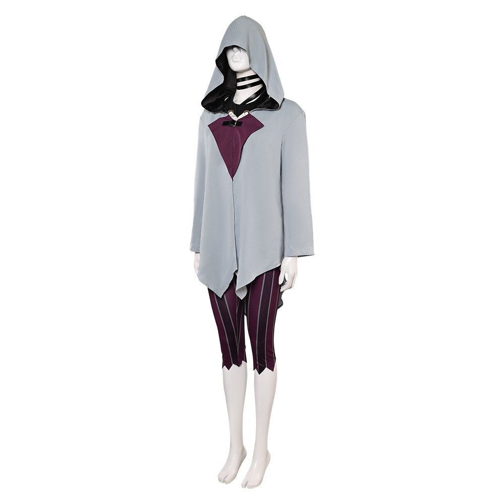 Arcane: League of Legends Jinx Grey Cloak Set Cosplay Costume Halloween Carnival Outfit