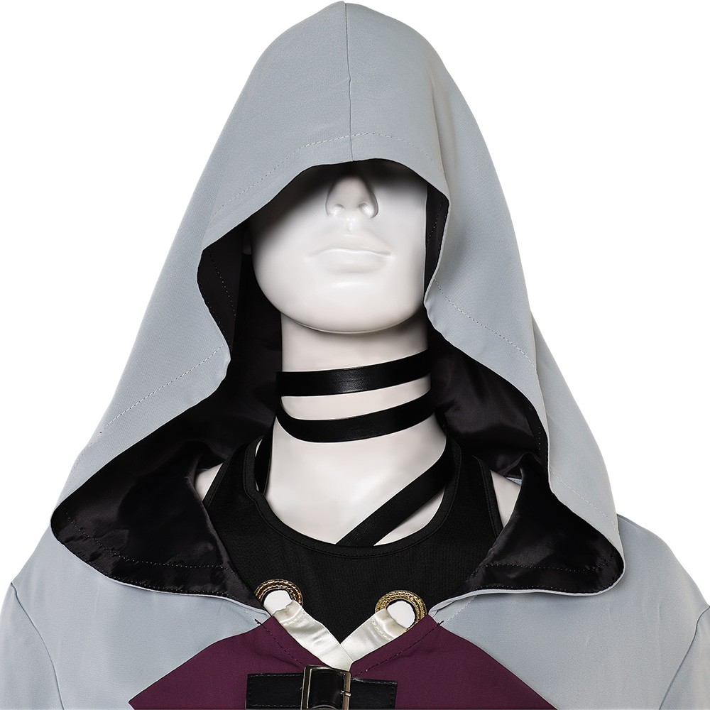 Arcane: League of Legends Jinx Grey Cloak Set Cosplay Costume Halloween Carnival Outfit