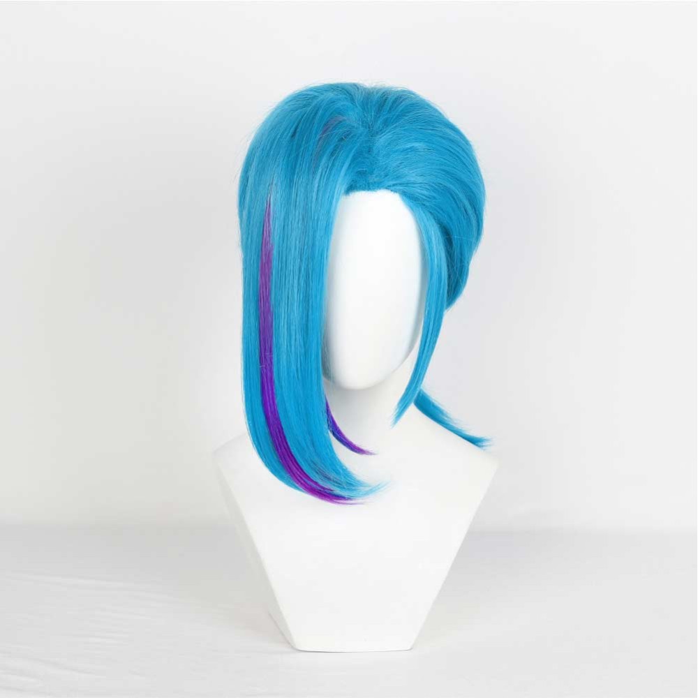 Arcane: League of Legends Jinx Blue Short Wig Accessories Cosplay Costume Halloween Carnival