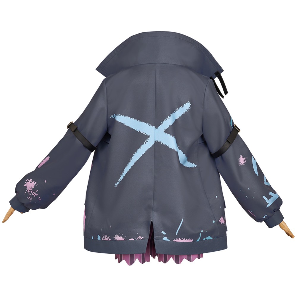 Arcane: League of Legends Jinx Black Coat Cosplay Costume Halloween Carnival Outfit