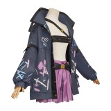 Arcane: League of Legends Jinx Black Coat Cosplay Costume Halloween Carnival Outfit