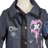 Arcane: League of Legends Jinx Black Coat Cosplay Costume Halloween Carnival Outfit