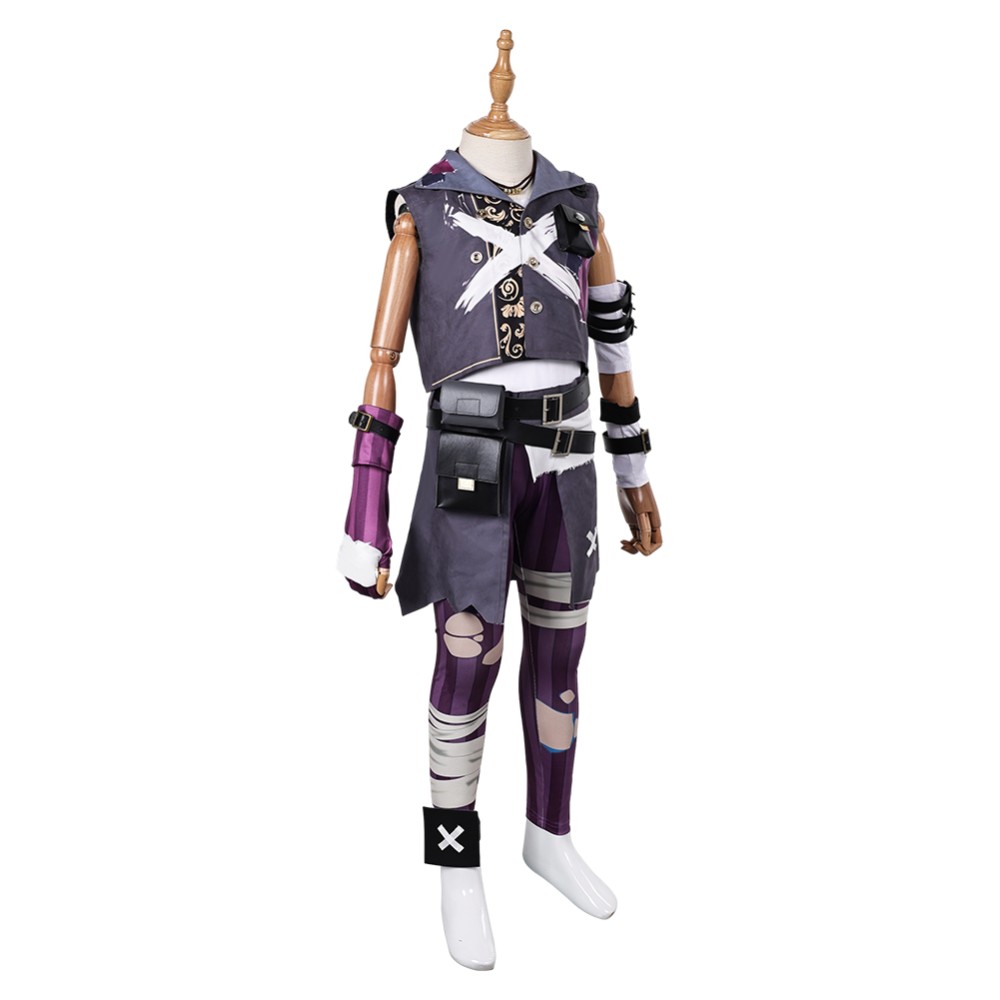 Arcane: League of Legends Isha Kids Children Graffiti Cosplay Costume Halloween Carnival Outfit