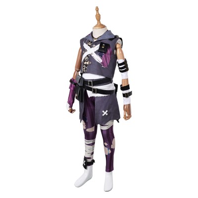 Arcane: League of Legends Isha Kids Children Graffiti Cosplay Costume Halloween Carnival Outfit