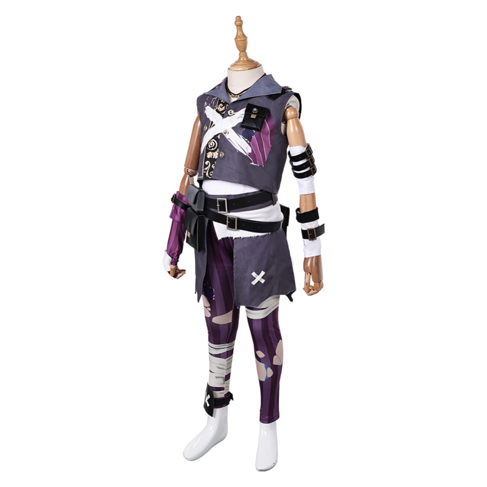 Arcane: League of Legends Isha Kids Children Graffiti Cosplay Costume Halloween Carnival Outfit