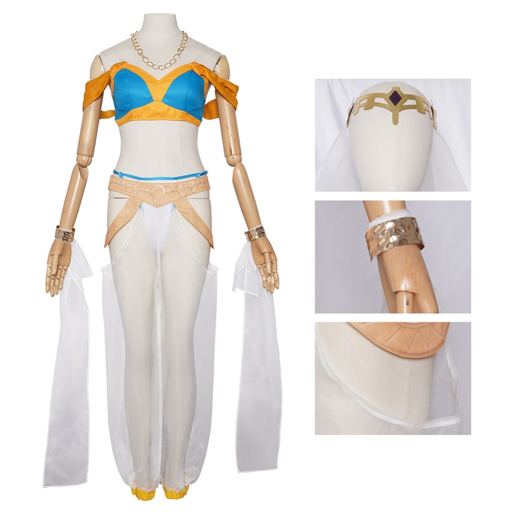 Arabian Night Rem Women Exotic Belly Dancer Cosplay Costume Halloween Carnival Outfit