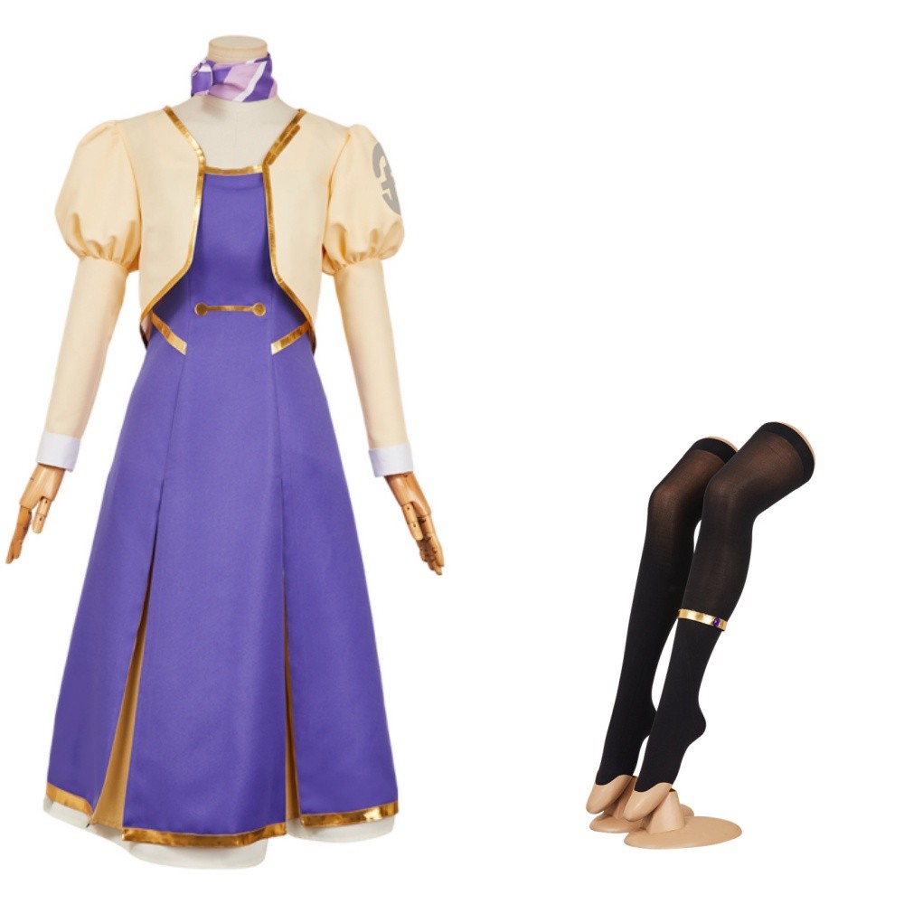 Apocalypse Hotel Yachiyo Women Purple Dress Party Cosplay Costume Halloween Carnival