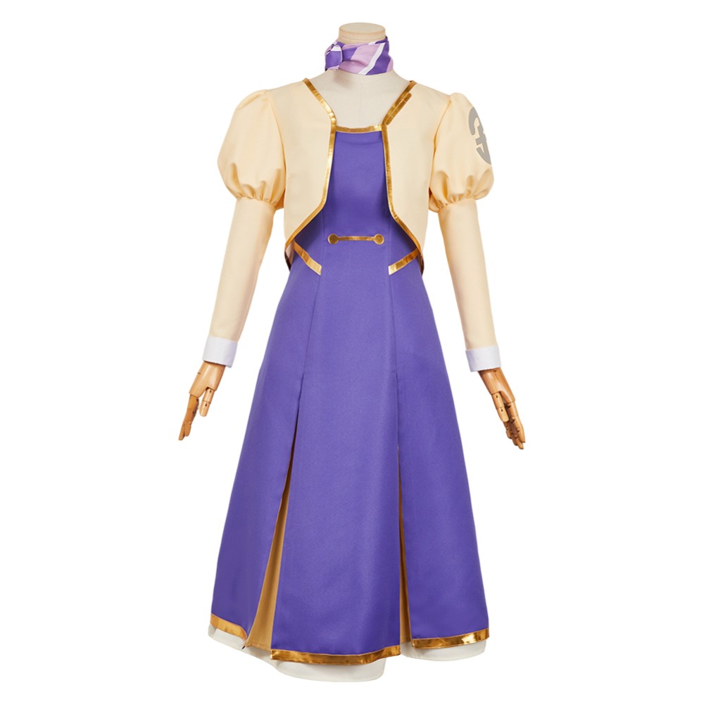Apocalypse Hotel Yachiyo Women Purple Dress Party Cosplay Costume Halloween Carnival