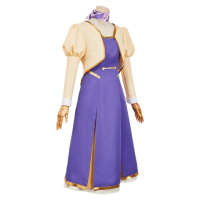 Apocalypse Hotel Yachiyo Women Purple Dress Party Cosplay Costume Halloween Carnival