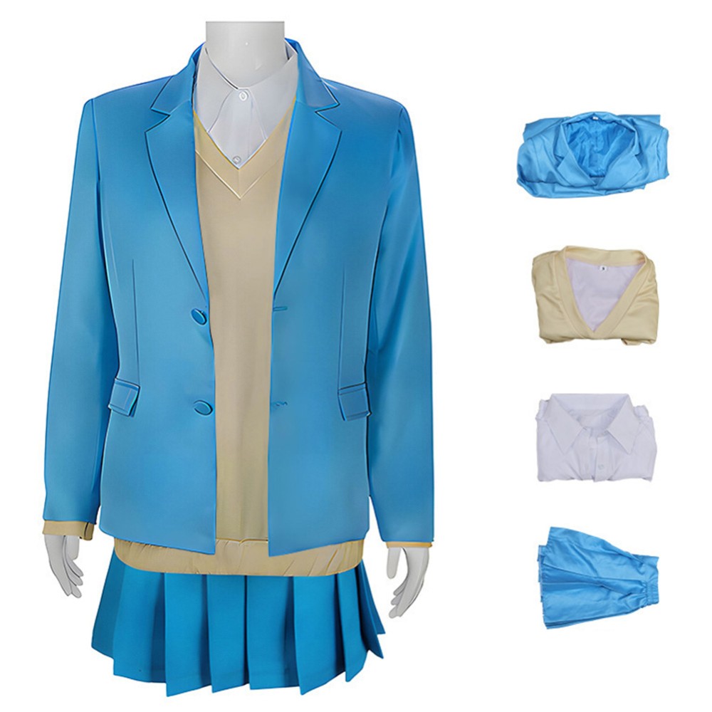 Ao no Hako Kano Chinatsu Women Blue Cosplay Costume Halloween Carnival Outfit