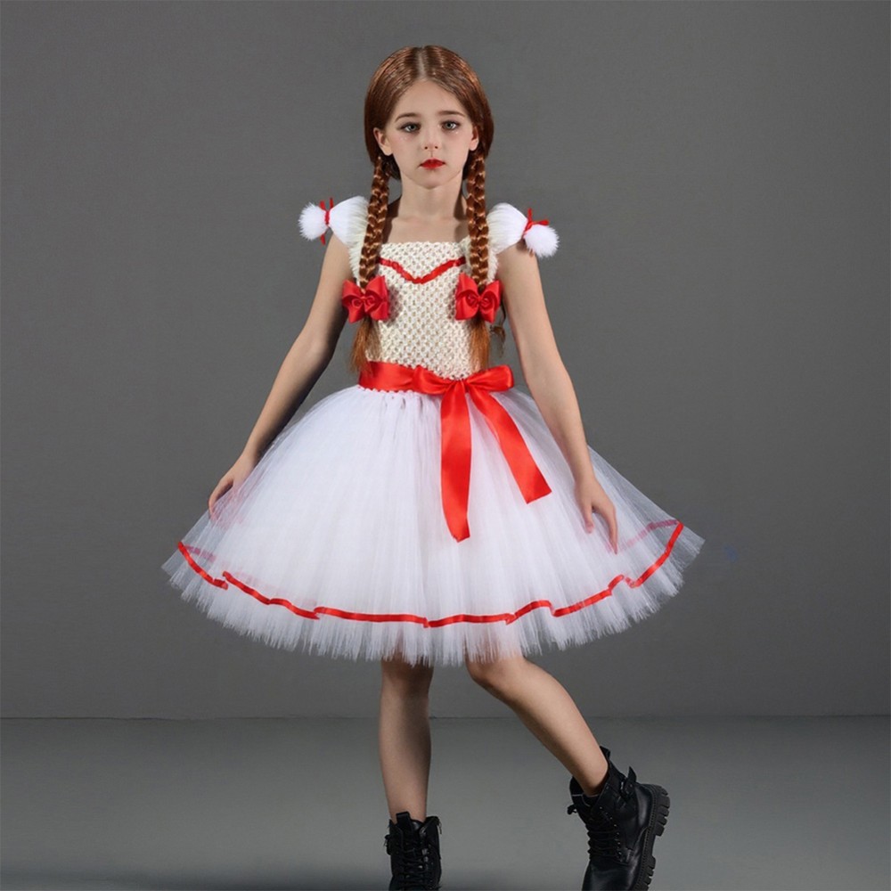 Annabelle Kids Children Tutu Skirt Party Cosplay Costume Halloween Carnival Outfit