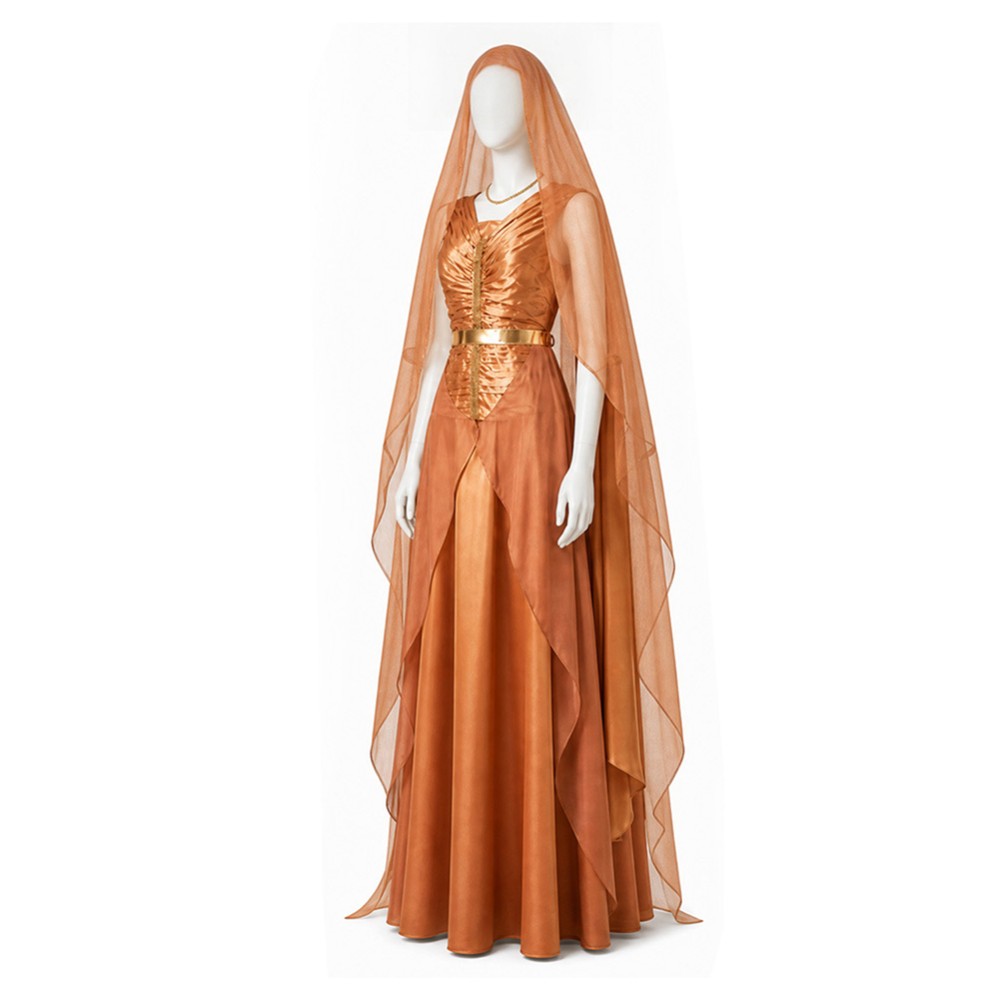 Andor Women Orange Dress Cosplay Costume Halloween Carnival Outfit