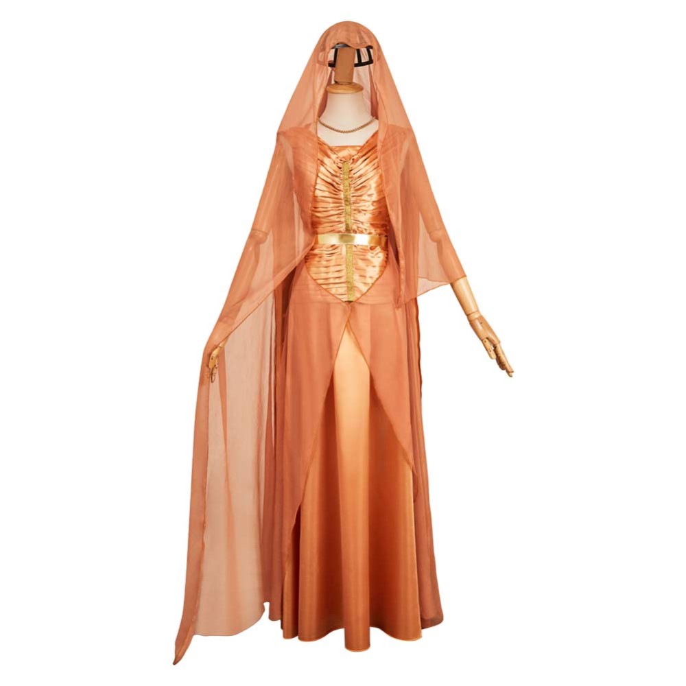 Andor Season 2 Mon Mothma Golden Veil Gown Set Party Cosplay Costume Halloween Carnival
