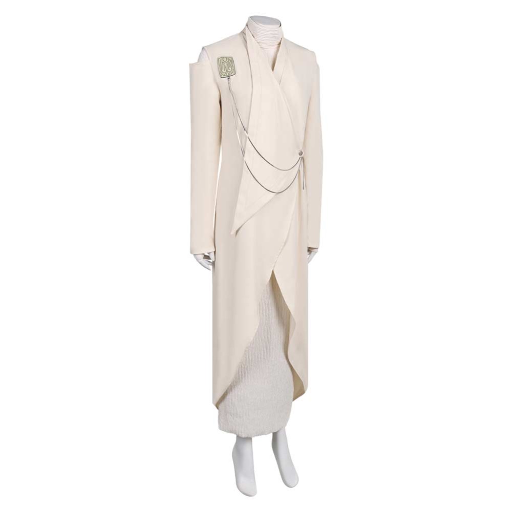 Andor Season 2 Mon Mothma Beige Formal Dress Cosplay Costume Halloween Carnival Outfit