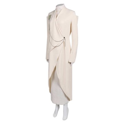 Andor Season 2 Mon Mothma Beige Formal Dress Cosplay Costume Halloween Carnival Outfit