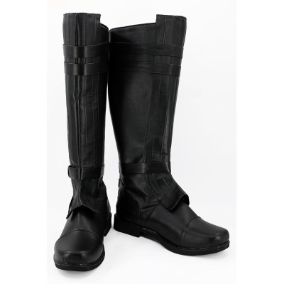 Anakin Skywalker Black Boots Shoes Cosplay Costume Halloween Carnival
