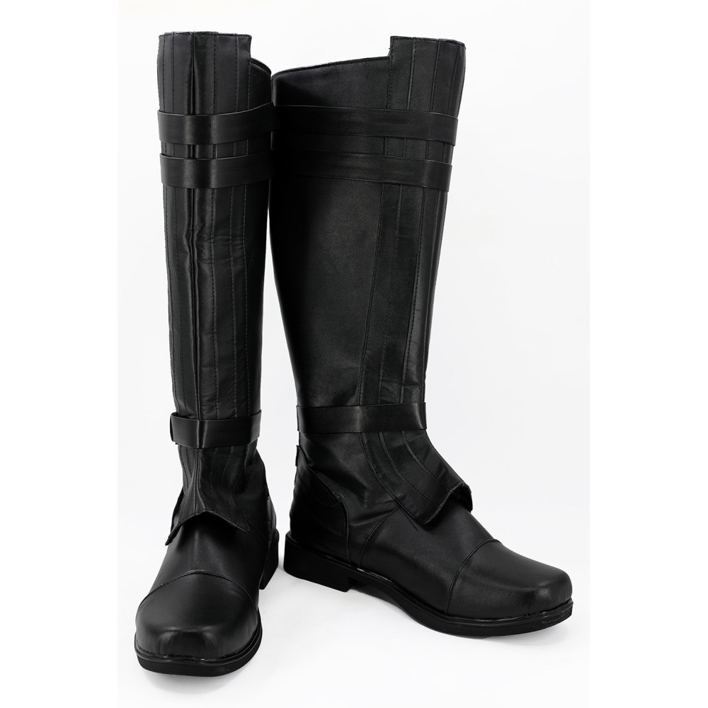 Anakin Skywalker Black Boots Shoes Cosplay Costume Halloween Carnival