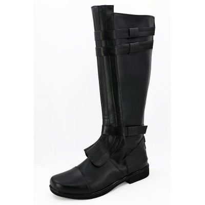 Anakin Skywalker Black Boots Shoes Cosplay Costume Halloween Carnival