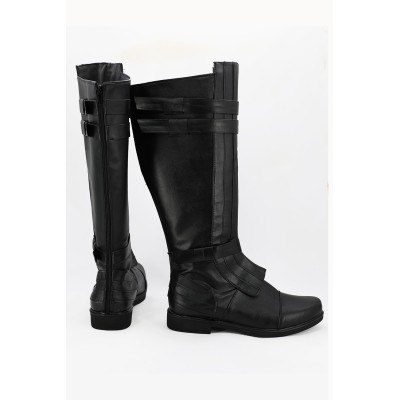 Anakin Skywalker Black Boots Shoes Cosplay Costume Halloween Carnival