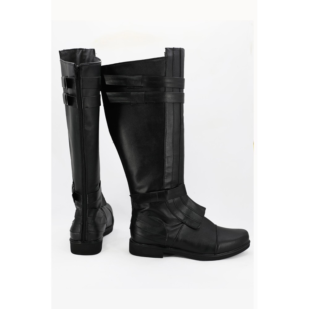 Anakin Skywalker Black Boots Shoes Cosplay Costume Halloween Carnival