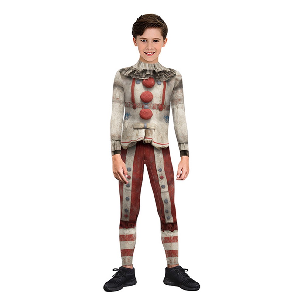 American Horror Story 13 Twisty the Clown Gray Cosplay Costume Halloween Carnival Outfit
