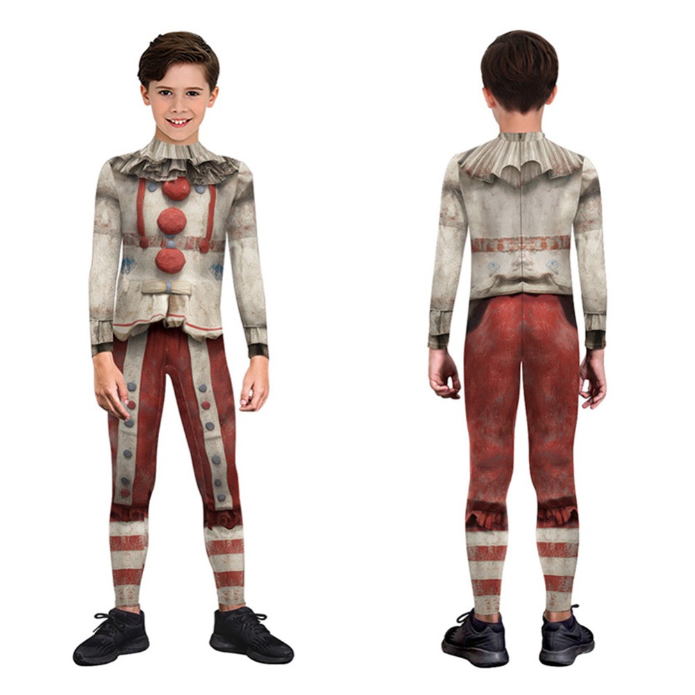 American Horror Story 13 Twisty the Clown Gray Cosplay Costume Halloween Carnival Outfit