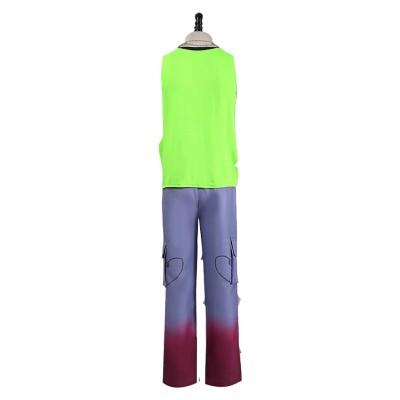Alien Stage Till Men Green Vest Pants Party Cosplay Costume Halloween Carnival Outfit