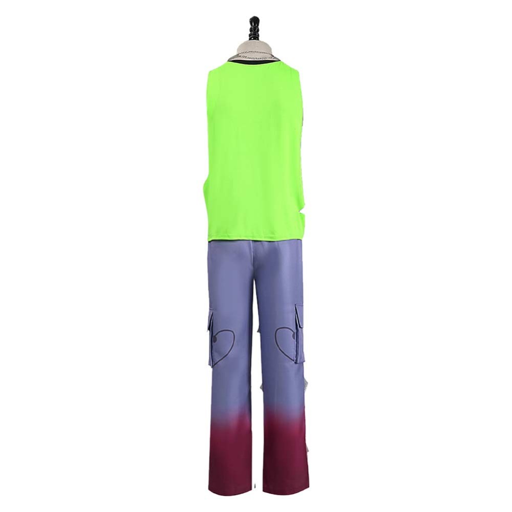 Alien Stage Till Men Green Vest Pants Party Cosplay Costume Halloween Carnival Outfit